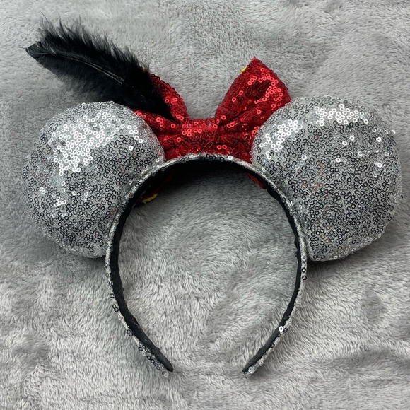 Disney Minnie Mouse Custom Made Sequins Ears Headband Adult Size - Picture 4 of 6